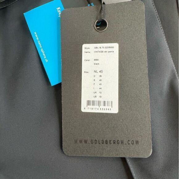 Goldbergh Vintage Belted Black Slim-leg Stirrup Ski Pants NWT US 10 Waterproof - Picture 4 of 7